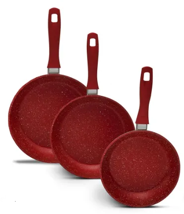 Juego de sartenes antiadherentes Set Rojo 20 24 y 28 cm