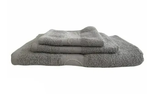 Kit de 3 Toallas Breeze Gris - Facial - Manos - Medio Baño